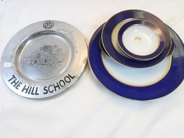 LOT OF 7: Hill School plate and Mikasa china set of 6