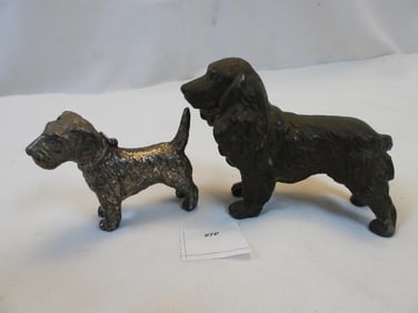 Antique LOT OF two metal dog figurines