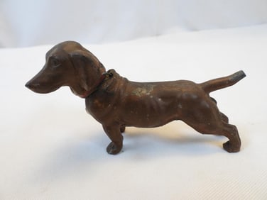 Antique Solid bronze novelty Dachshund dog cigarette lighter