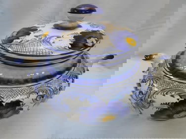 Vintage painted ceramic lidded tureen