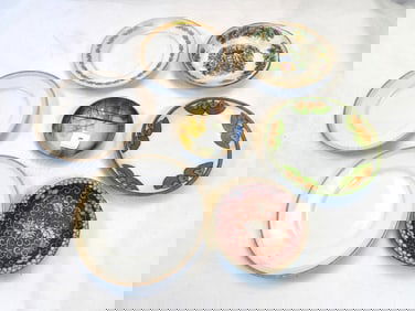 LOT OF 7 Vintage porcelain Limoges, Bavaria, Sevres small plates