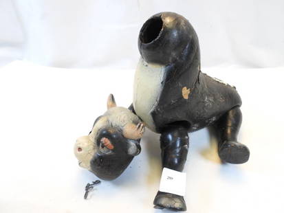 Vintage clay mache Disney Ferdinand The Bull Toy: Disney Ferdinand The Bull Toy, needs repair of left leg and head to be adjoined back to body, see photos for wear