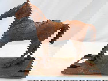 Antique horse pull-toy on wheels