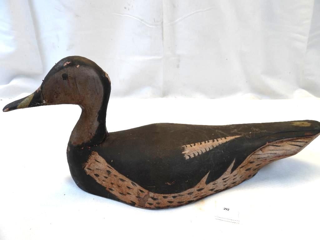 Antique Cork Wood duck decoy, likely a Common Elder (1 of 7)