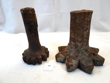 Antique cast iron fluting iron and anvil