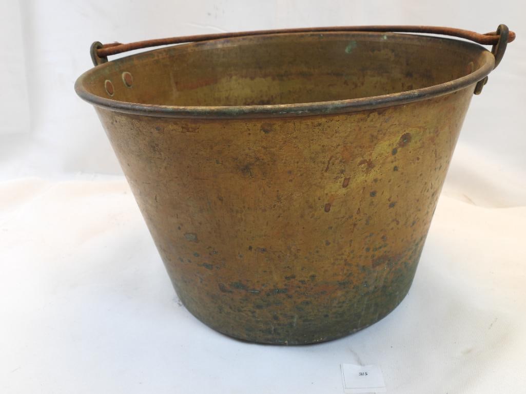 Antique Westbury Brass pail bucket Patent 1873 (1 of 6)