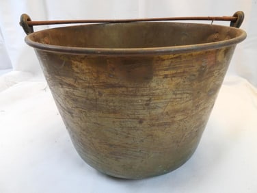 Large antique copper kettle