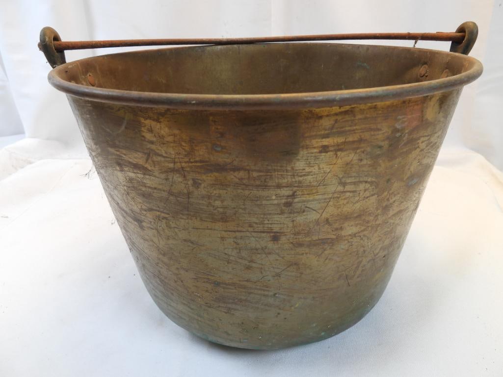 Antique Large Brass Pot (1 of 4)