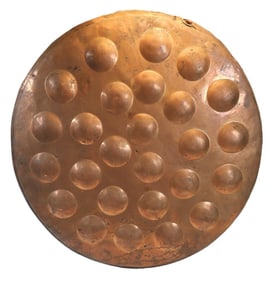 Antique Large 23" Biscuit Pan Egg Poacher Copper Pan