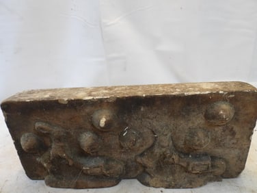 Rabbit and wheelbarrow stone garden block