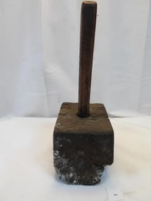 Primitive antique wooden mallet