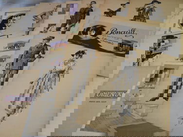 LOT OF 13 antique clothing advertisement prints ephemera 1920's