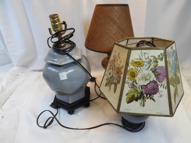 LOT OF 3 vintage lamps
