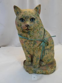 Vintage papier-mache cat figurine