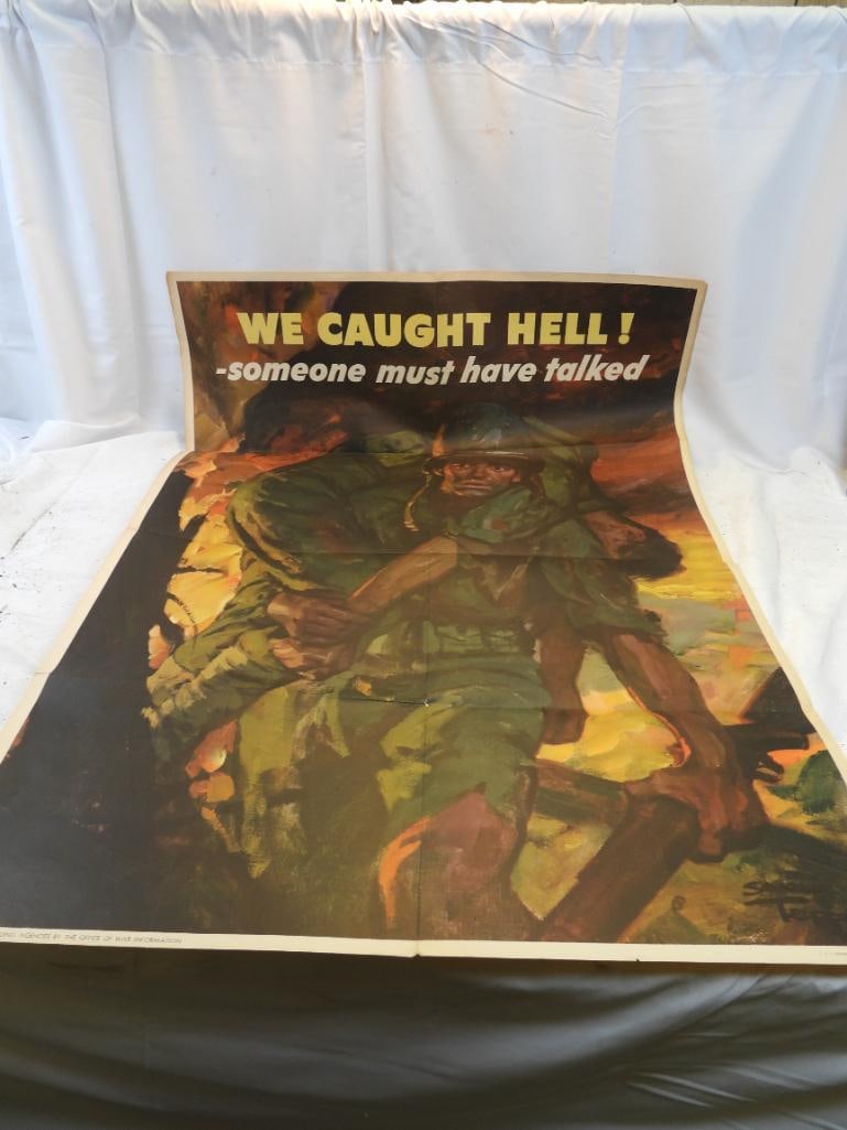 Vintage WWII 1944 Poster: "We Caught Hell" (1 of 7)