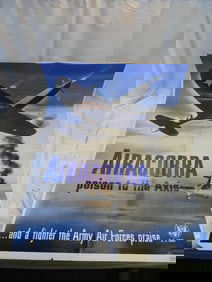 Vintage WWII Poster featuring Bell P-39 Airacobra