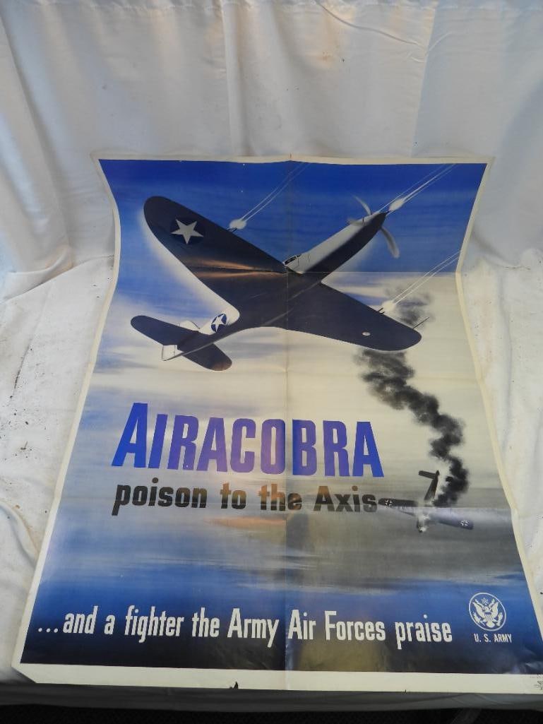 Vintage WWII Poster featuring Bell P-39 Airacobra (1 of 8)