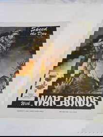Vintage WWII Poster: "Speed the Day" with War Bonds