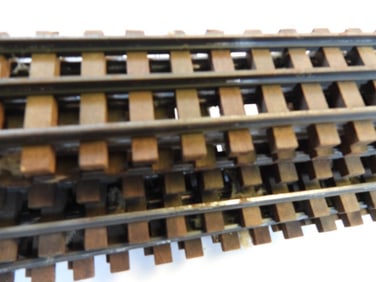 antique wood LOT OF 6 model train straight tracks