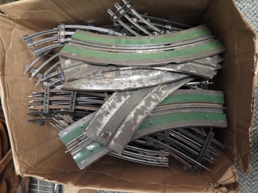 Huge lot of vintage model train straight and curved train tracks