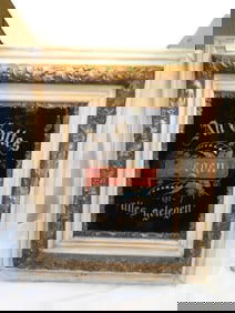 Antique Painted Glass framed "An Gottes Segen its alles gelegen"