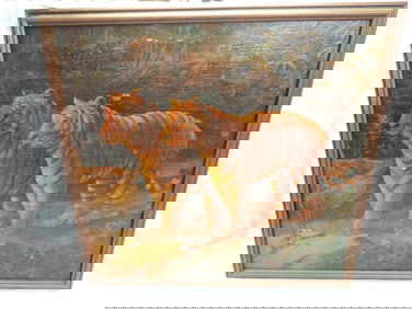 Framed artwork of two tigers