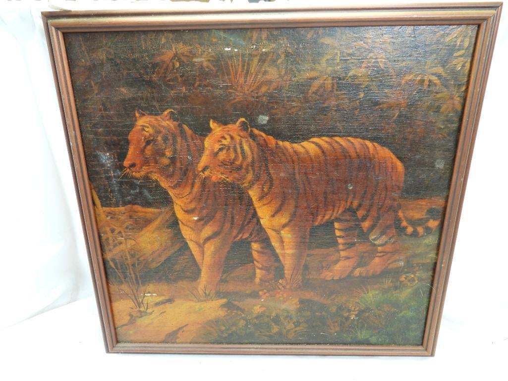 Framed artwork of two tigers (1 of 8)