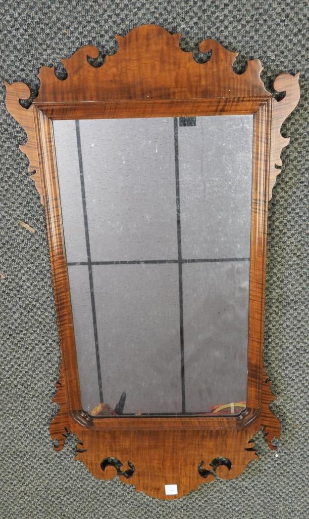 Chippendale Style Curly Maple Mirror (1 of 4)