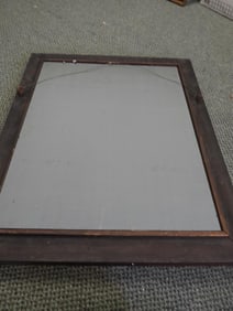 Antique large wood framed wall mirror