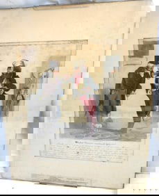 Antique hand-colored lithography by Honore Daumier