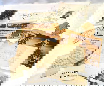 Lot of vintage ephemera of photographs, correspondence and newspaper articles