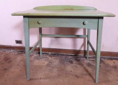 Green painted wood accent table