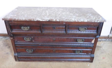 Antique chest with marble top