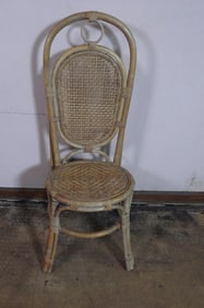 Wicker accent chair high back wood chair with bamboo