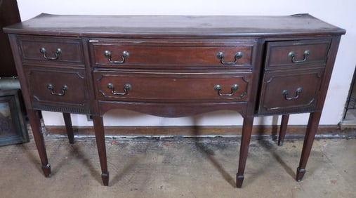 Antique pembroke oak with mahogany veneer sideboard server