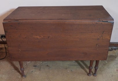 Antique oak gate-leg drop-down table with drawer