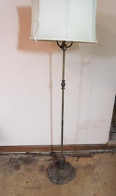 Cast iron and brass floor lamp