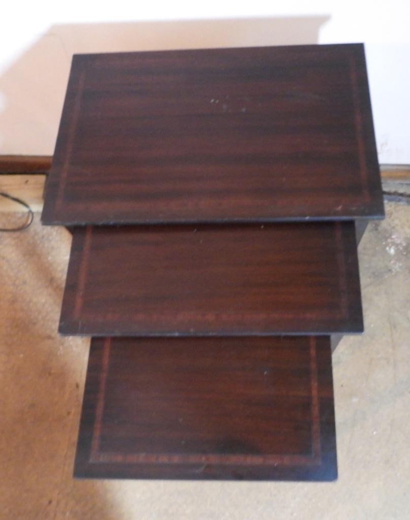 Vintage Mahogany Peter Engle, NY set of 3 nesting tables (1 of 5)