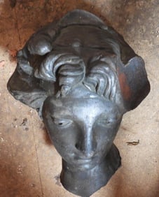 Cast iron Goddess-like head