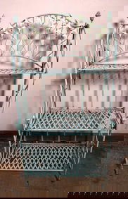 Vintage cast iron folding garden plant stand