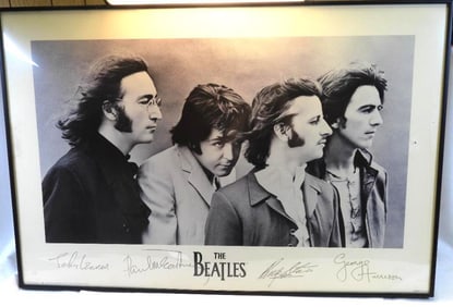 1991 BEATLES framed print featuring the four band members