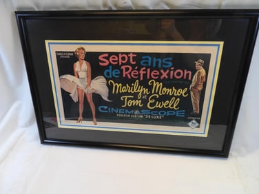 The Seven Year Itch framed movie poster of MARILYN MONROE and Tom Ewell