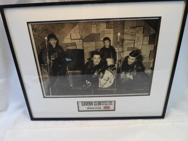 BEATLES limited edition framed print of band, 972/1500, and part of club