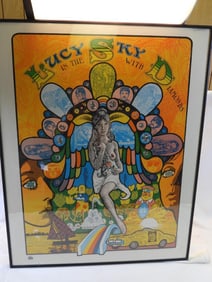 Framed BEATLES "Lucy in the Sky with Diamonds" poster