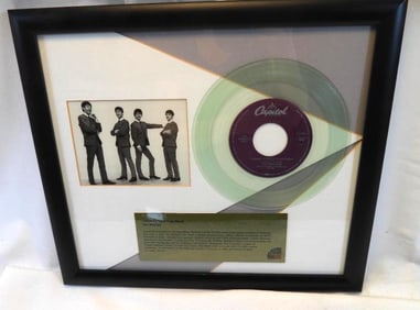 Framed BEATLES "I Want to Hold Your Hand" Capitol record