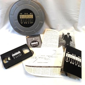 The MAGICAL MYSTERY TRIP film reel case featuring video footage