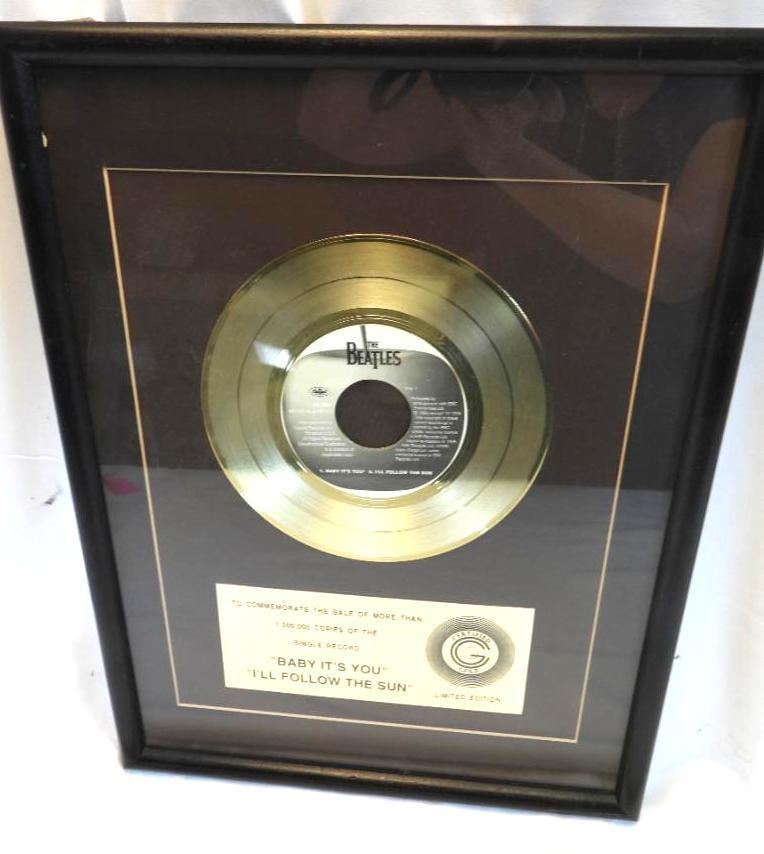 framed Limited Edition BEATLES award for "Baby It's You" and "I'll Follow the Sun" (1 of 5)