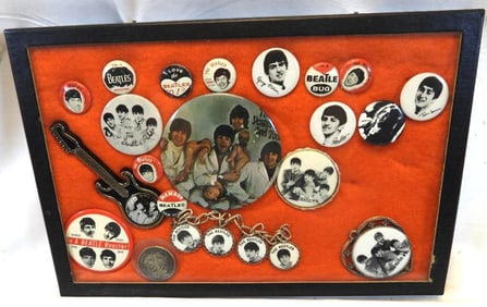 Collection of vintage BEATLES memorabilia in case