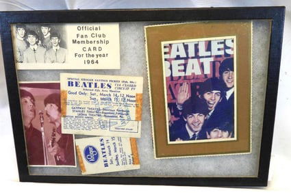 Collection of vintage BEATLES memorabilia in case