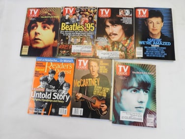 LOT OF 7 TV Guide and Readers Digest publications featuring the BEATLES